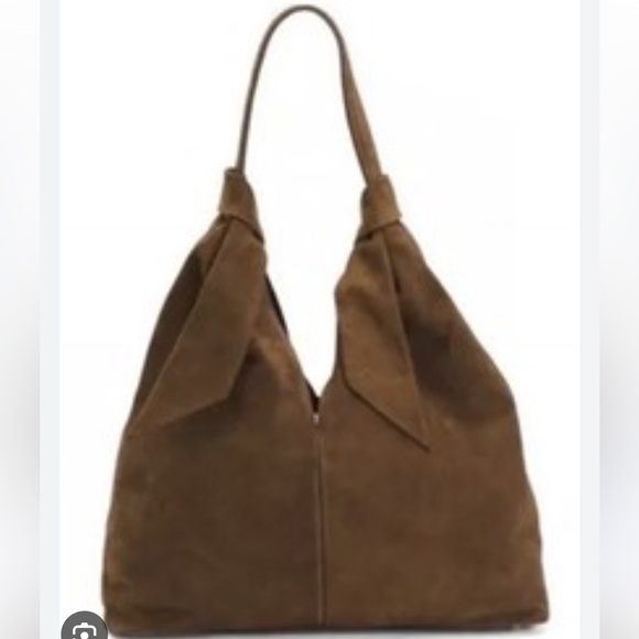 Dark Brown Suede Augustina Hobo